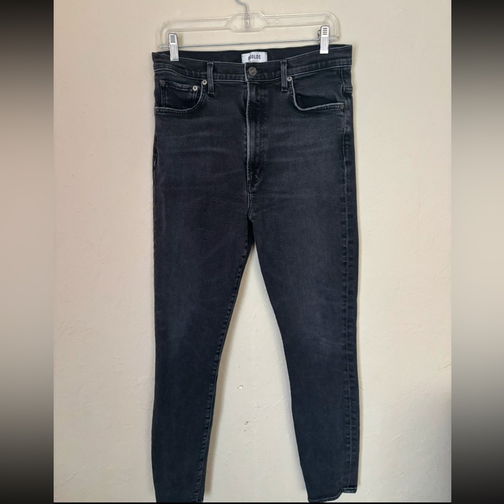 Agolde Black High-Rise Skinny Jeans